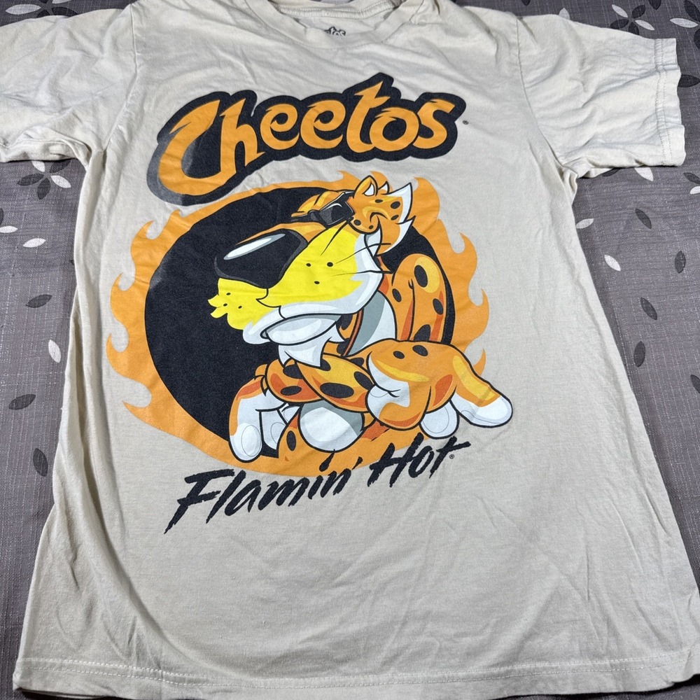 Cheetos Flamin' Hot Small Tan TShirt w Chester